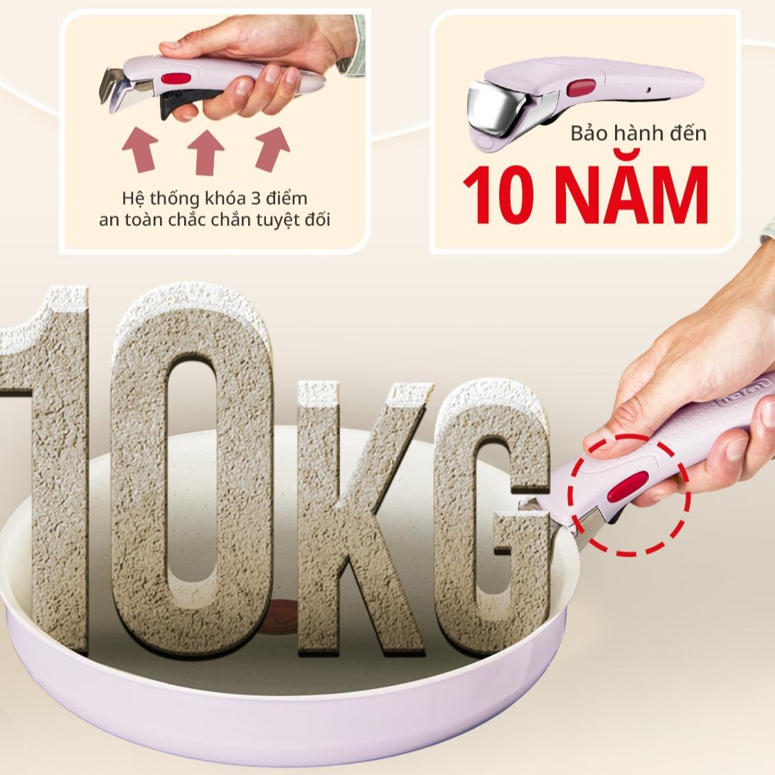 Bộ 3 nồi chảo cán rời Tefal Ingenio Serenity L8274S04/L8304S04/L8284S04, quánh 20cm/ xào 26cm/ chiên 28cm