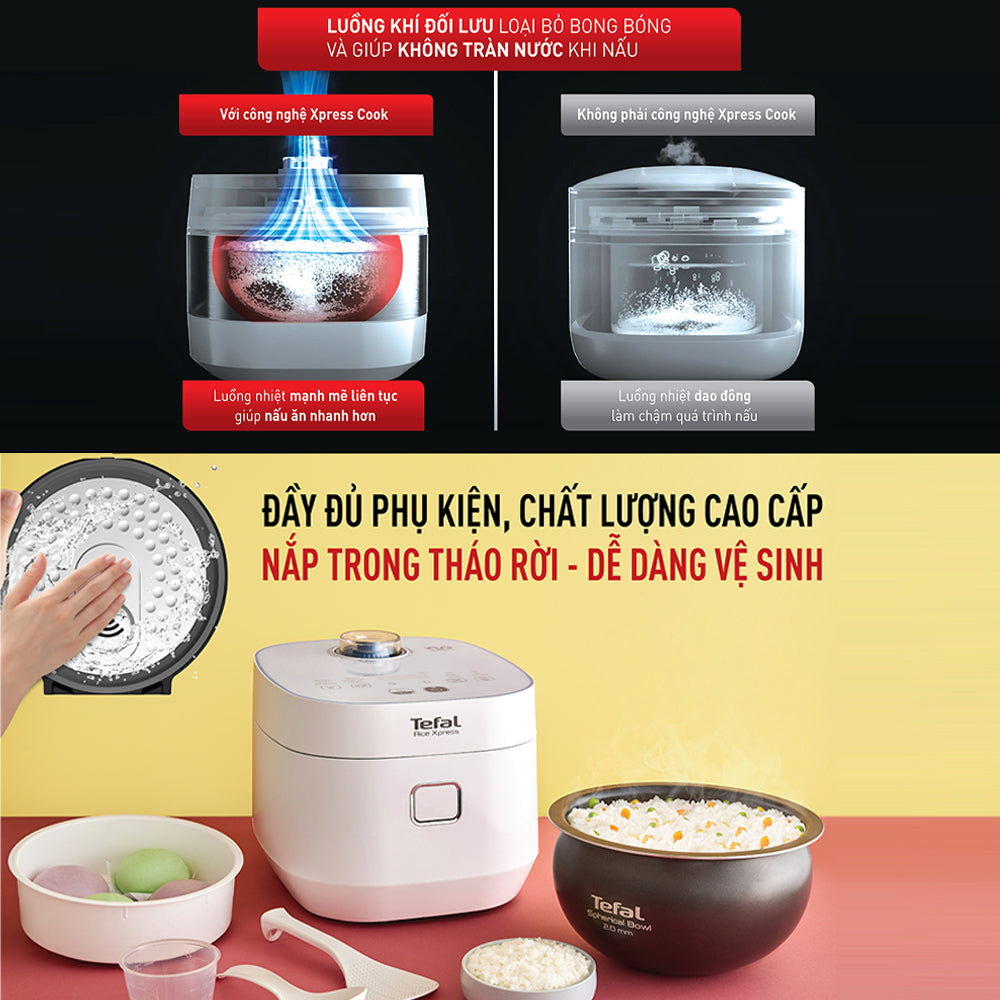 Nồi cơm điện tử Tefal Fuzzy Express RK522168 - 1.5L