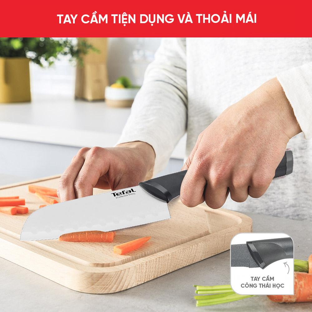 Dao làm bếp Santoku Tefal Comfort K2213604, 12cm
