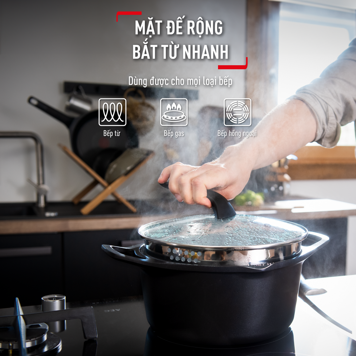 Nồi đúc cao cấp Tefal Robusto có miệng rót 24cm