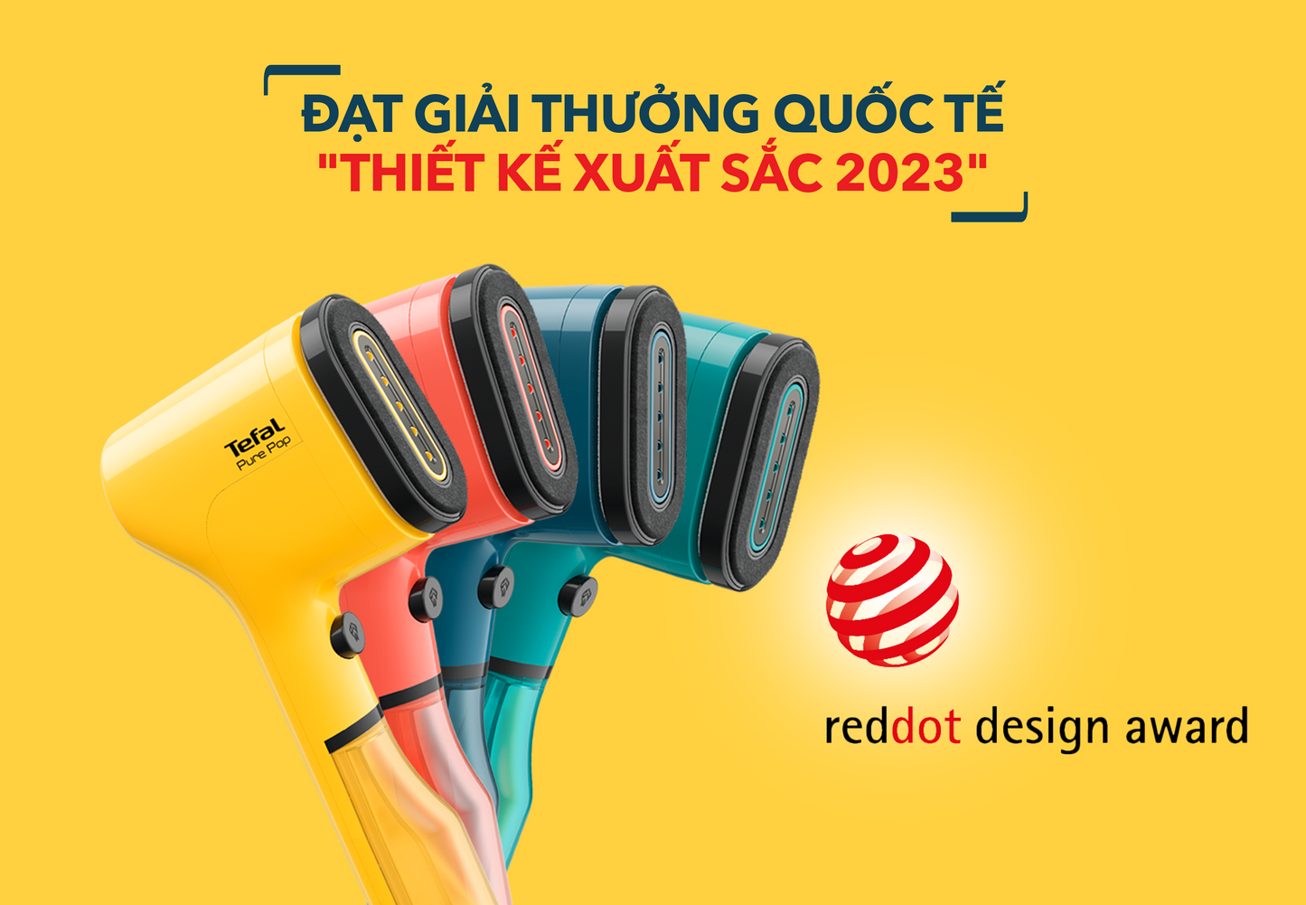 Bàn ủi hơi nước cầm tay Pure Pop Tefal DT2026E1, màu vàng