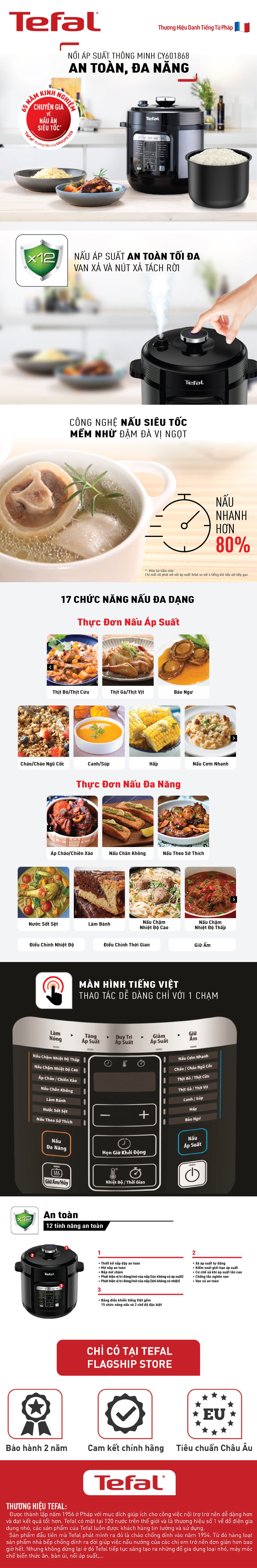 Nồi áp suất điện đa năng Tefal Home Chef CY601868 - 6L