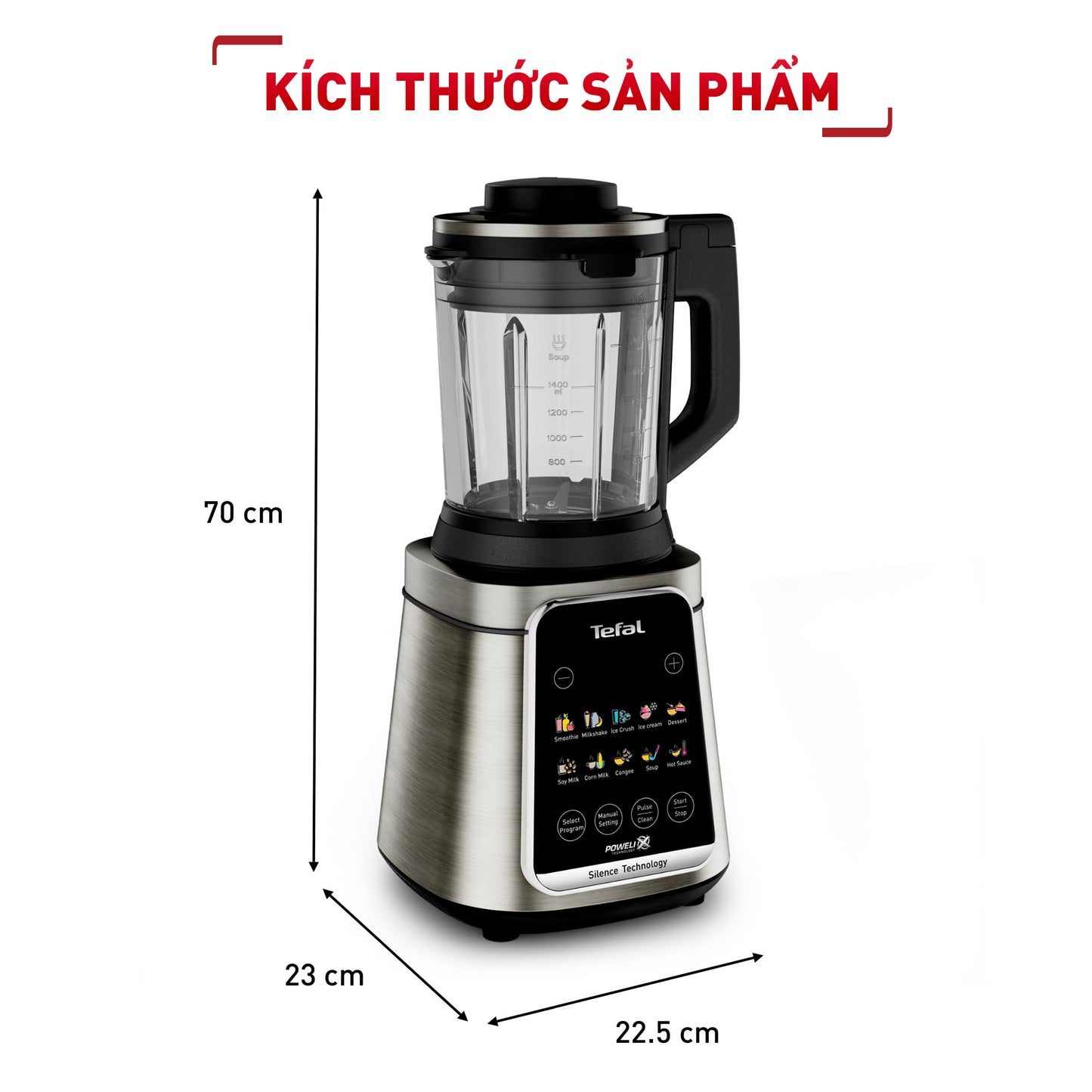 Máy xay sinh tố & làm sữa hạt đa năng Tefal UltraBlend Silence BL98SC66 - 2000W