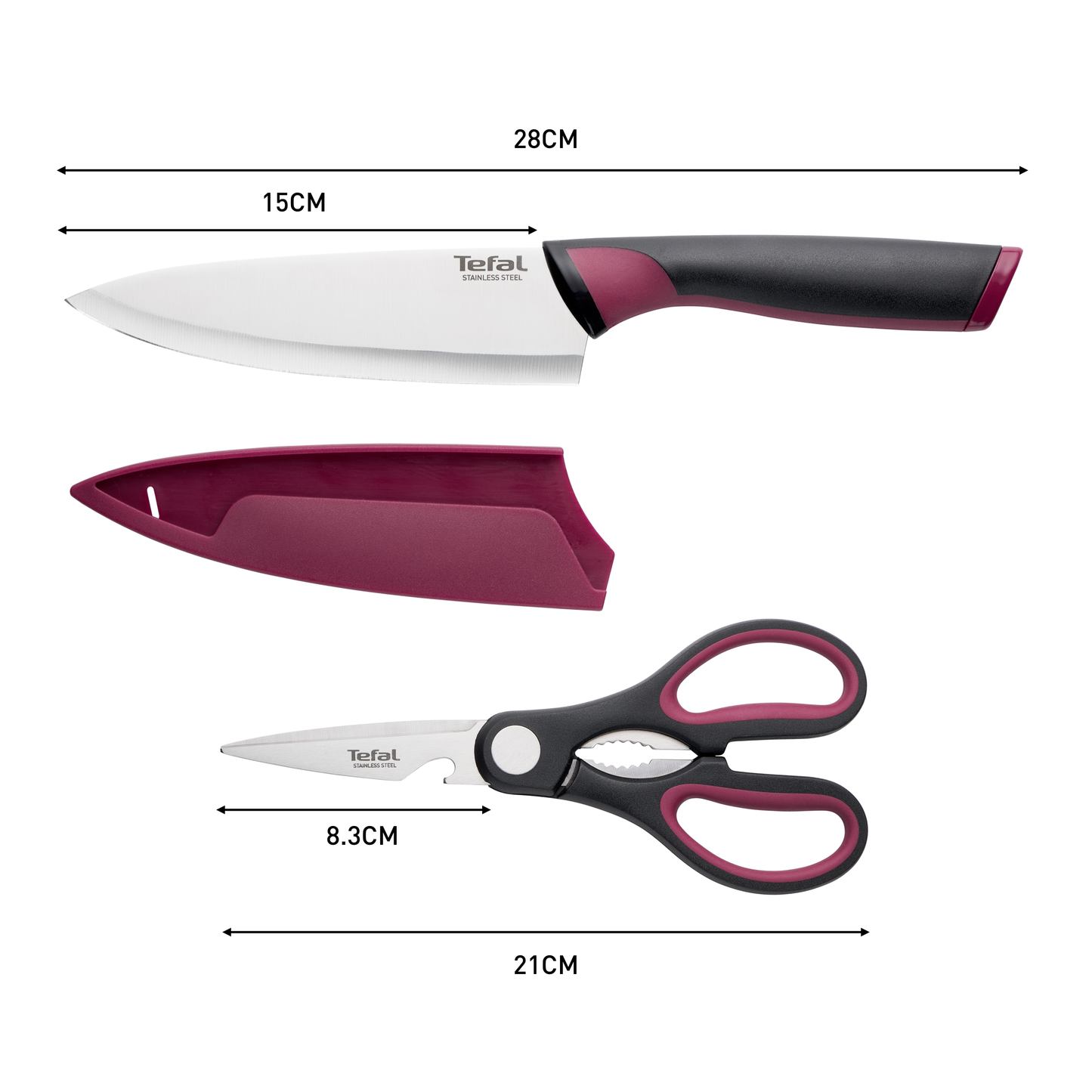 Bộ kéo và dao làm bếp 15cm Tefal Comfort K250S225