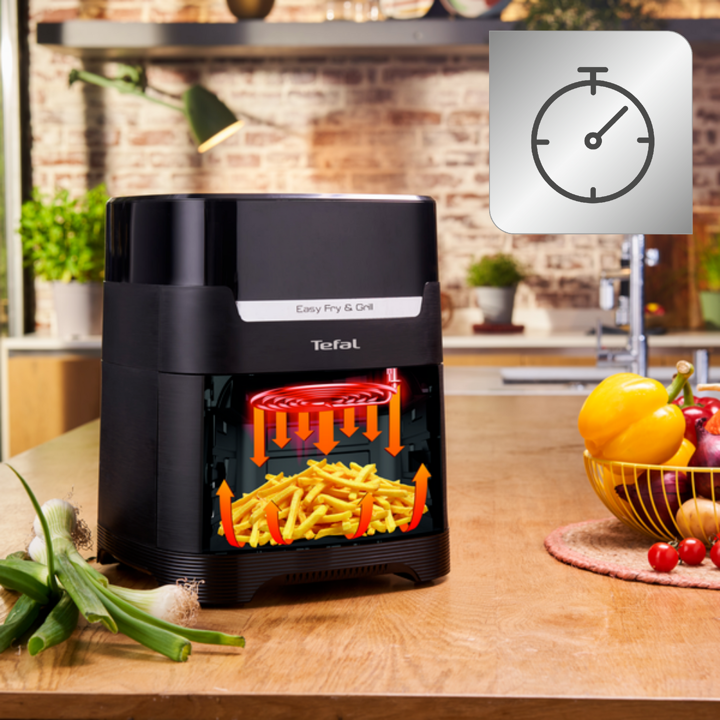 Nồi chiên không dầu Tefal 2in1 EY505815 - 4.6L - Điện tử