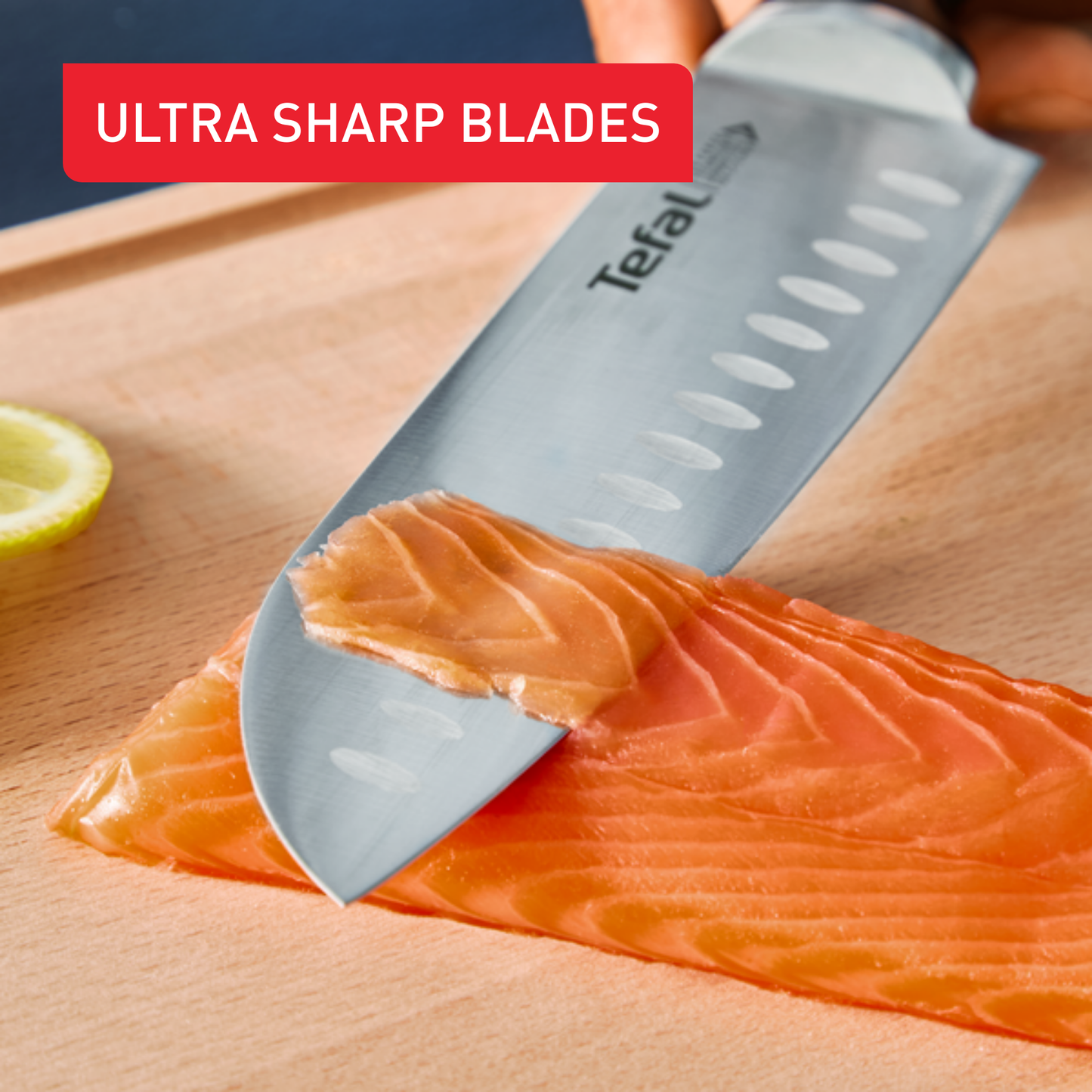 Dao thép Đức liền khối Ice Force Tefal K2320614, cắt cá 18cm