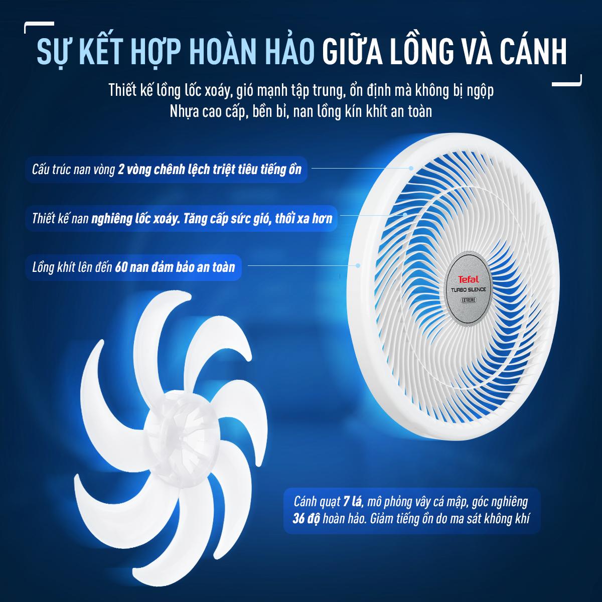 Quạt đứng TEFAL Turbo Silence Extreme VH699690 - Trắng