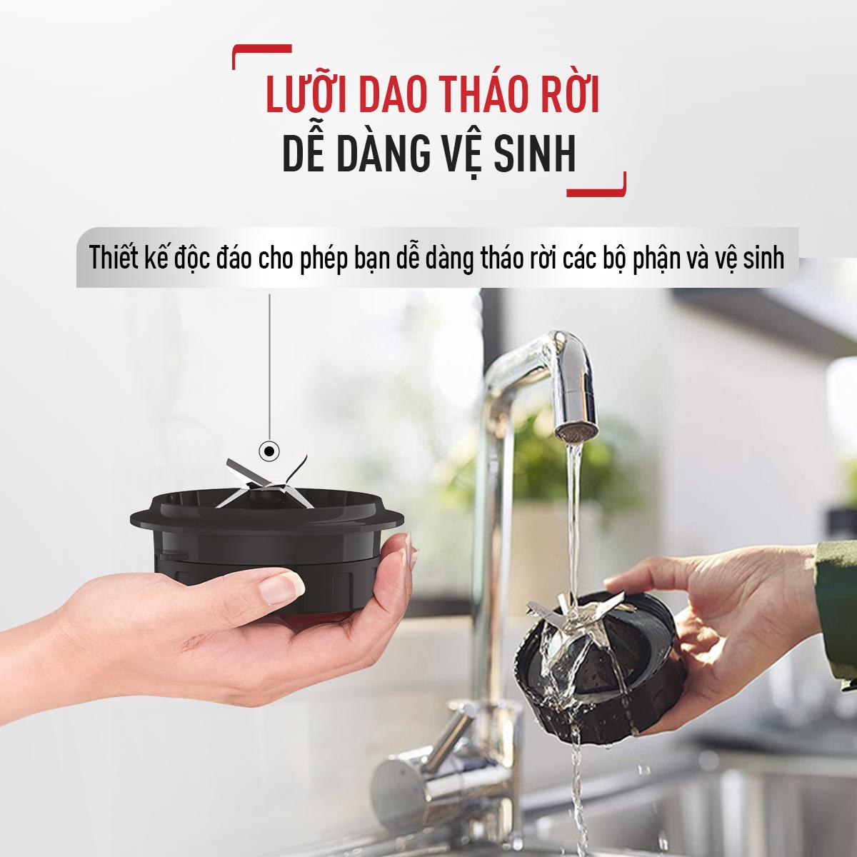 Máy xay sinh tố Tefal BlendForce BL438831- 800W, cối thủy tinh