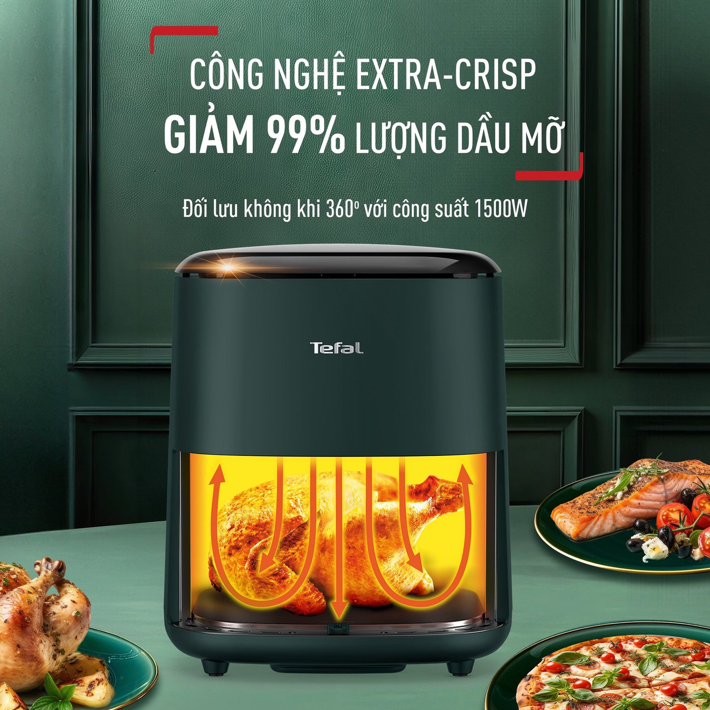 Nồi chiên không dầu Tefal EY245310 - 5L - Điện tử