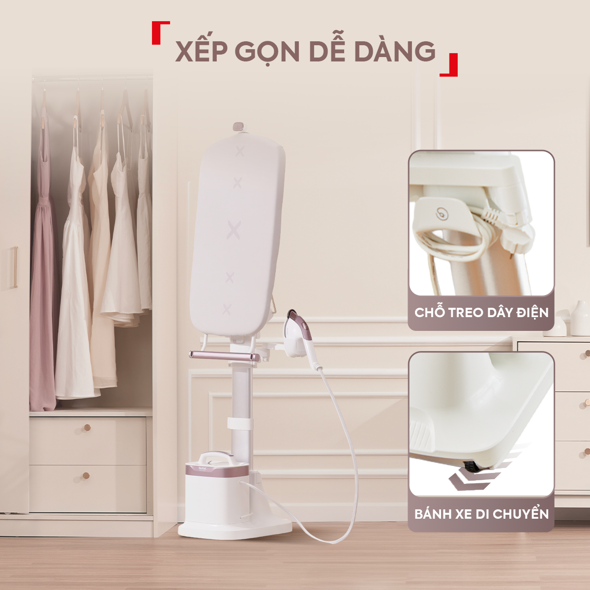 Bàn ủi hơi nước đứng Tefal IXEO Vision QT1811E0