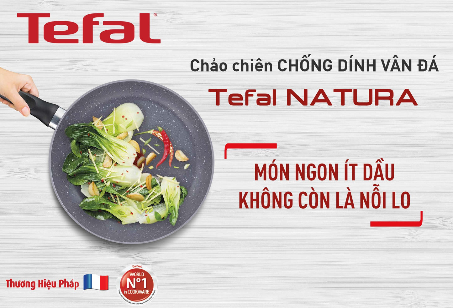 Chảo chiên Tefal Natura 20cm/24cm/28cm B2260695 B2260495 B2260295