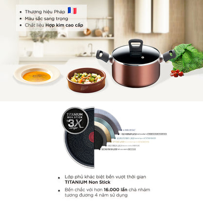 Nồi thân cao Tefal Day By Day 22cm