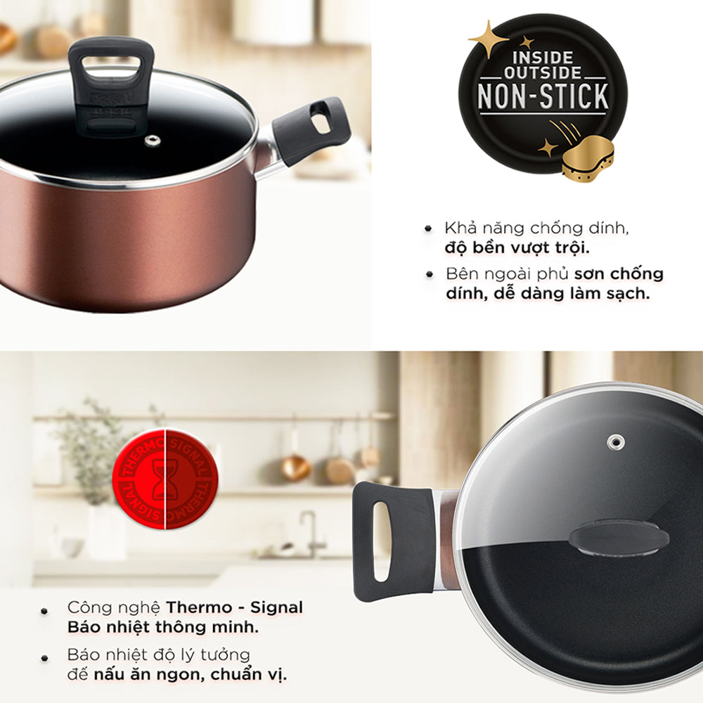 Nồi thân cao Tefal Day By Day 22cm