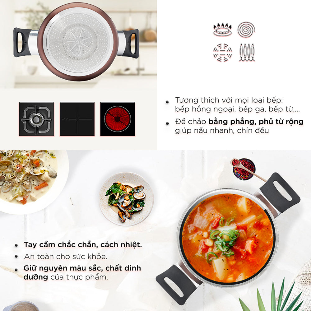 Nồi thân cao Tefal Day By Day 22cm