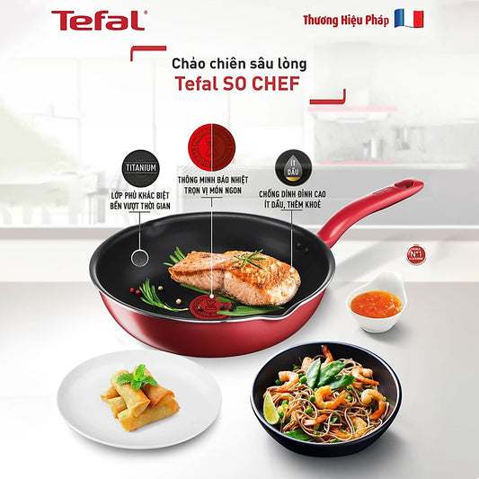 Chảo chiên sâu lòng Tefal So Chef 24cm/28cm -G1358496/G1358696