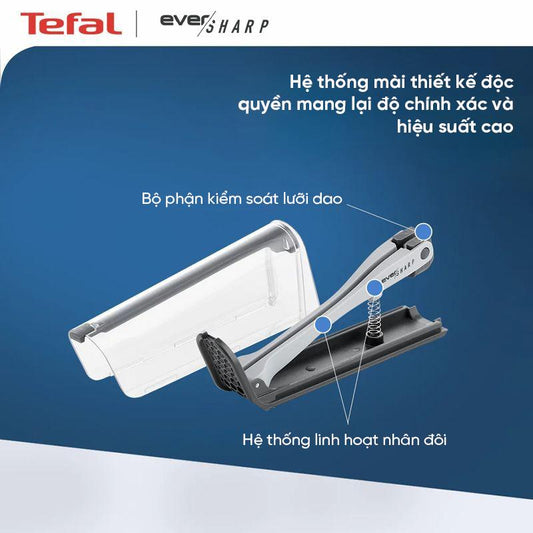 Dao làm bếp tích hợp dụng cụ mài chuyên dụng Tefal Ever Sharp K2569004 - 16,5cm
