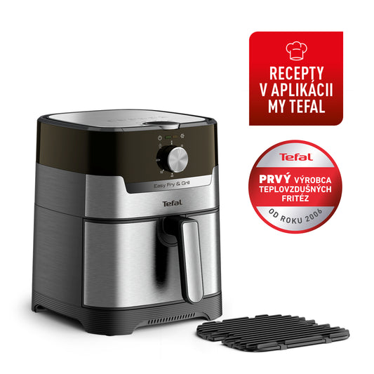 Nồi chiên không dầu Tefal 2in1 EY501D15 - 4.6L - Inox - Cơ