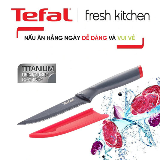 Dao răng cưa chuyên dụng thái thịt bò steak phủ Titanium Tefal Fresh Kitchen K1220805 - 11cm