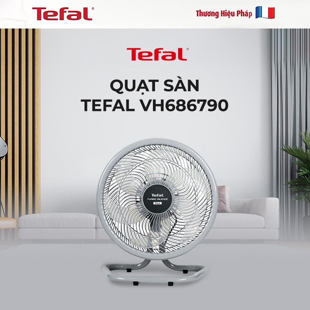 Quạt sàn TEFAL TB Silence Plus VH686790 - Xám Cánh Trắng