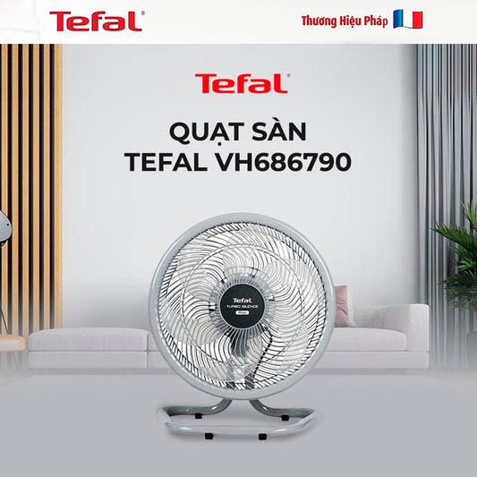 Quạt sàn TEFAL TB Silence Plus VH686790 - Xám Cánh Trắng