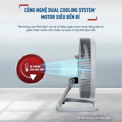 Quạt sàn TEFAL TB Silence Plus VH686790 - Xám Cánh Trắng