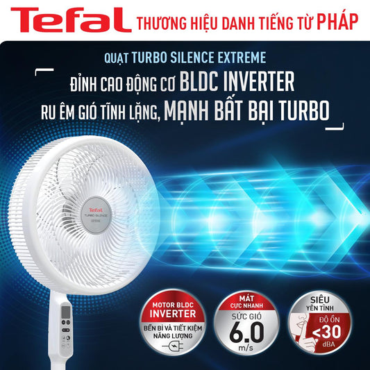 Quạt đứng TEFAL Turbo Silence Extreme VH699690 - Trắng