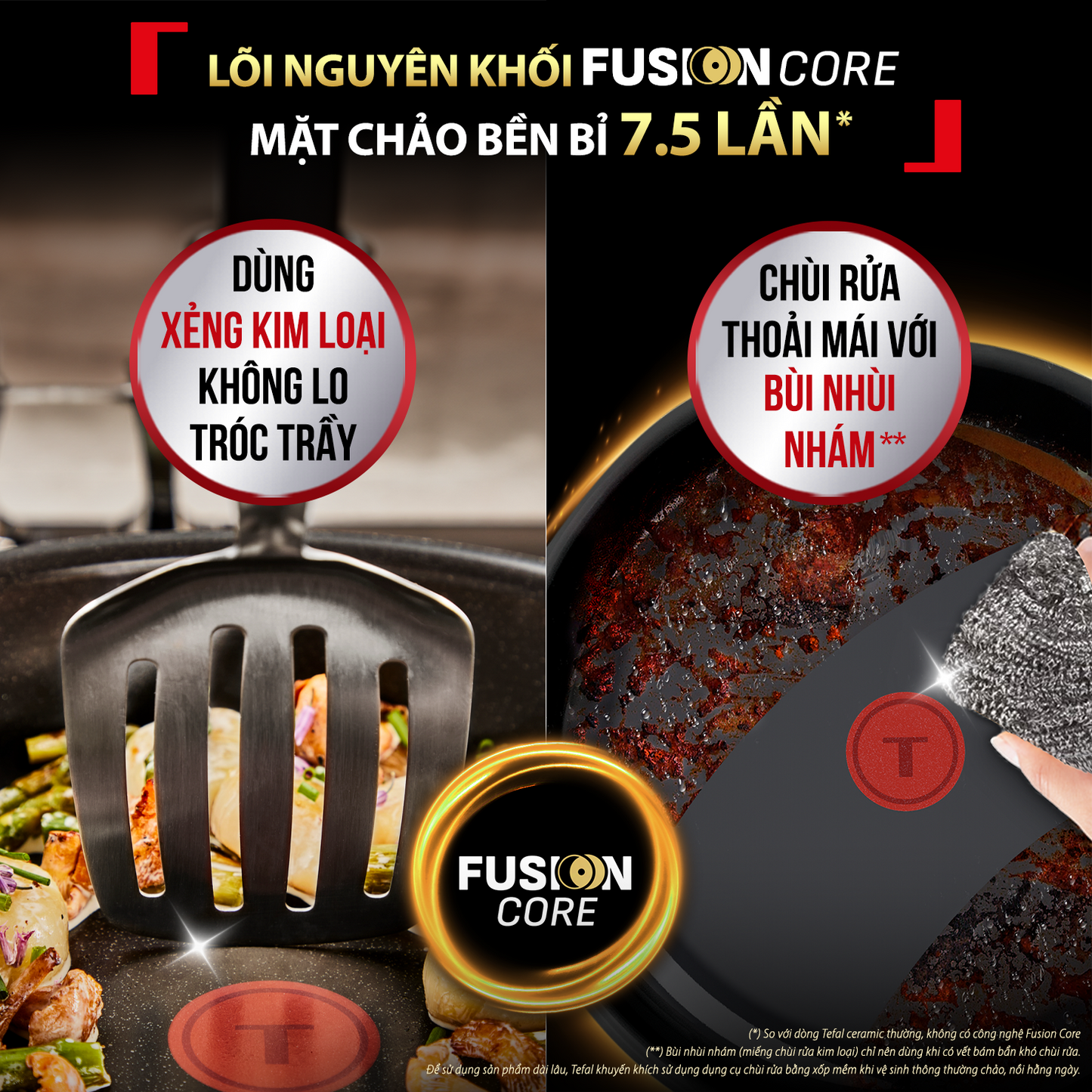Chảo chiên ceramic cao cấp Tefal EXCELLENCE+ CERAMIC, Fusion Core