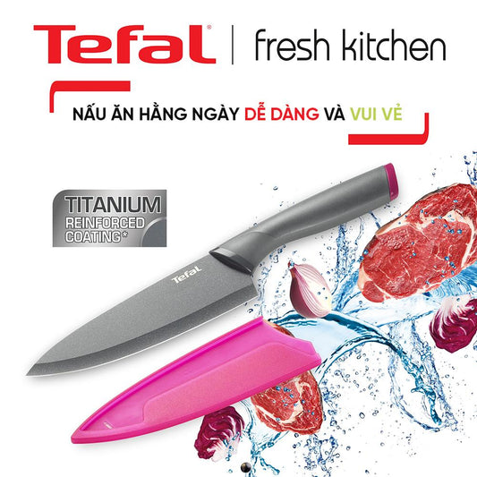 Dao làm bếp phủ Titanium Tefal Fresh Kitchen K1220304 - 15cm