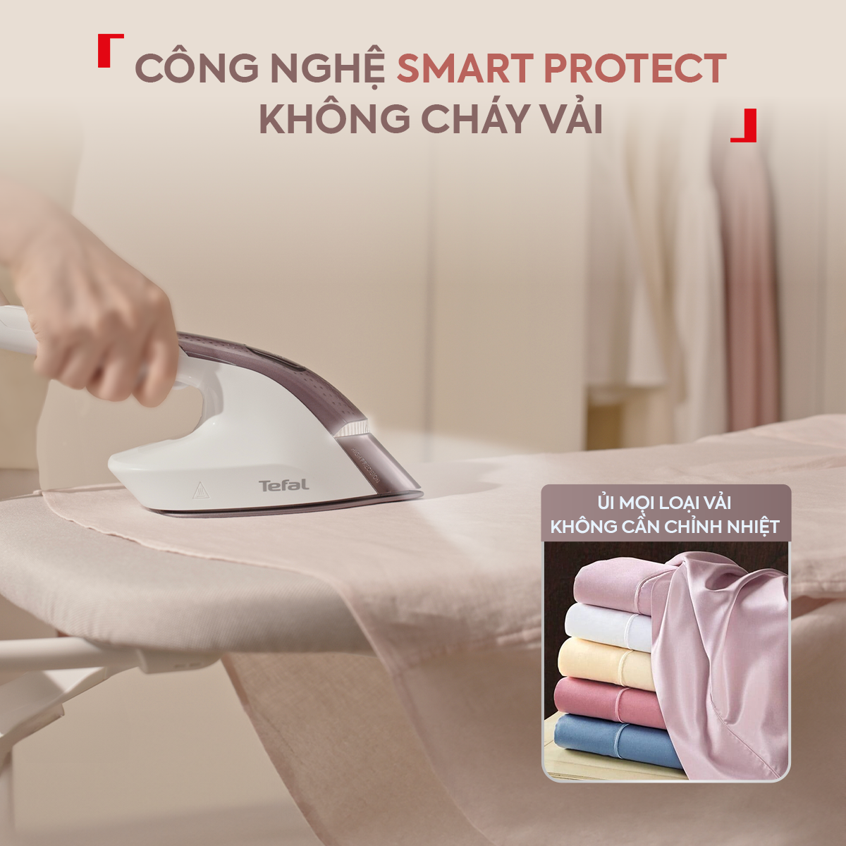 Bàn ủi hơi nước đứng Tefal IXEO Vision QT1811E0