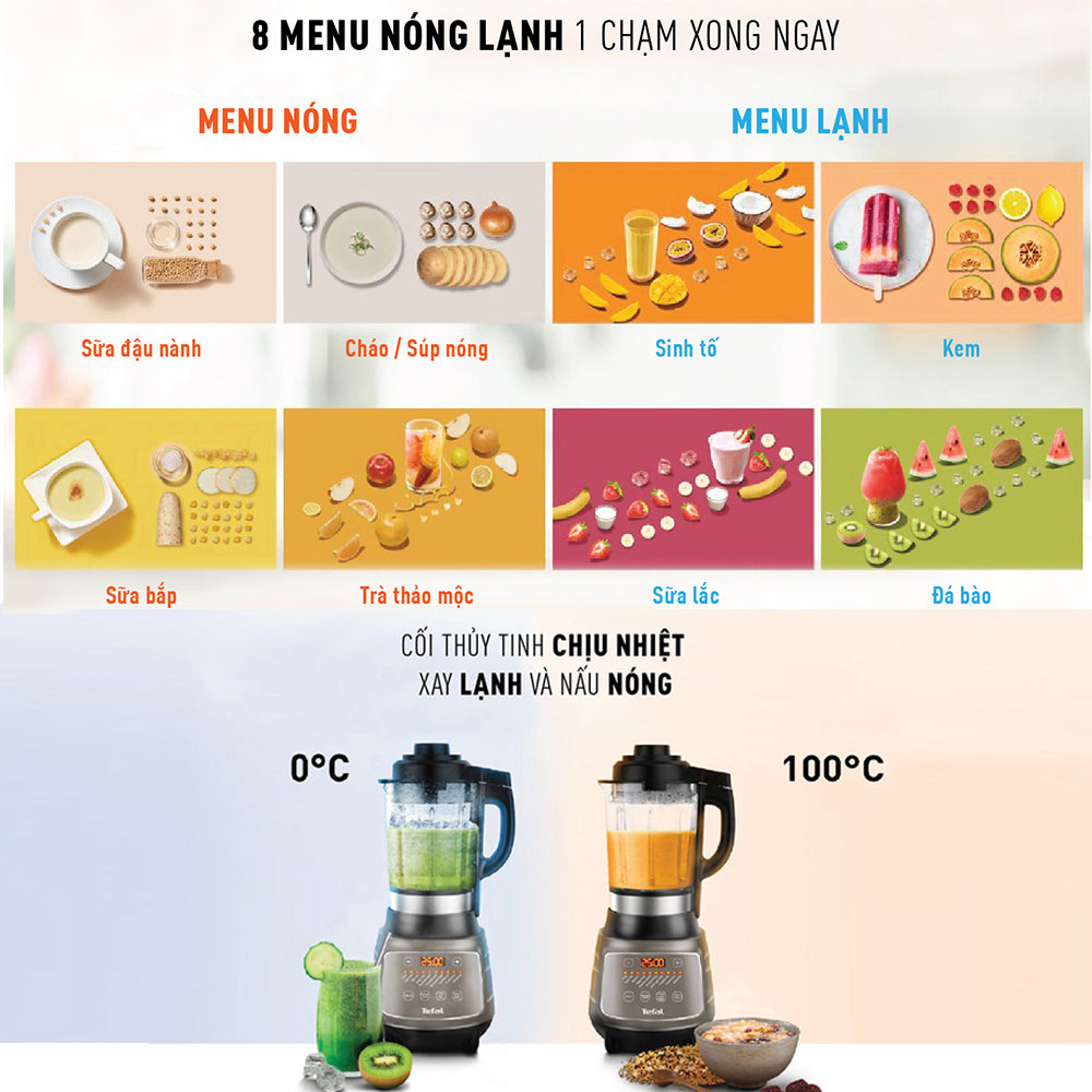 Máy xay sinh tố và làm sữa hạt đa năng Tefal BL967B66 - 1300W