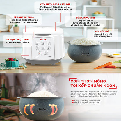 Nồi cơm điện tử Tefal Easy Rice RK733168 - 1.8L