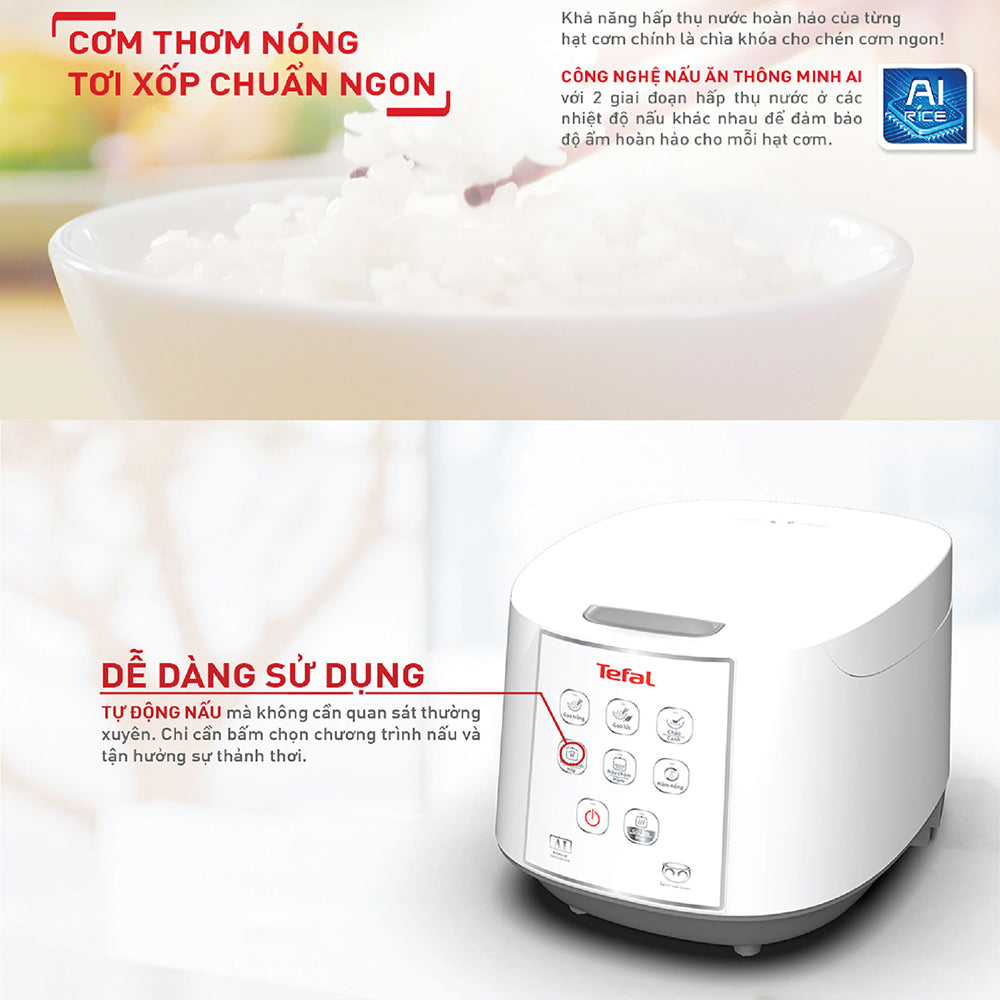 Nồi cơm điện tử Tefal Easy Rice RK733168 - 1.8L