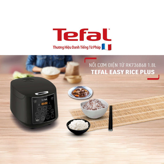 Nồi cơm điện tử Tefal Easy Rice Plus RK736B68 - 1.8L