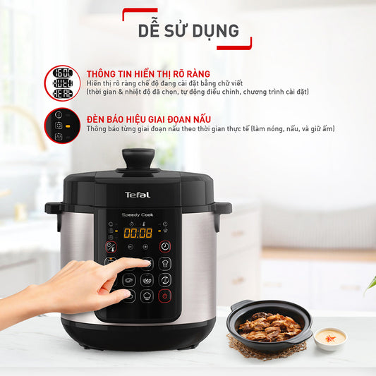 Nồi áp suất điện đa năng Tefal Speedy Cook 5L CY222D68