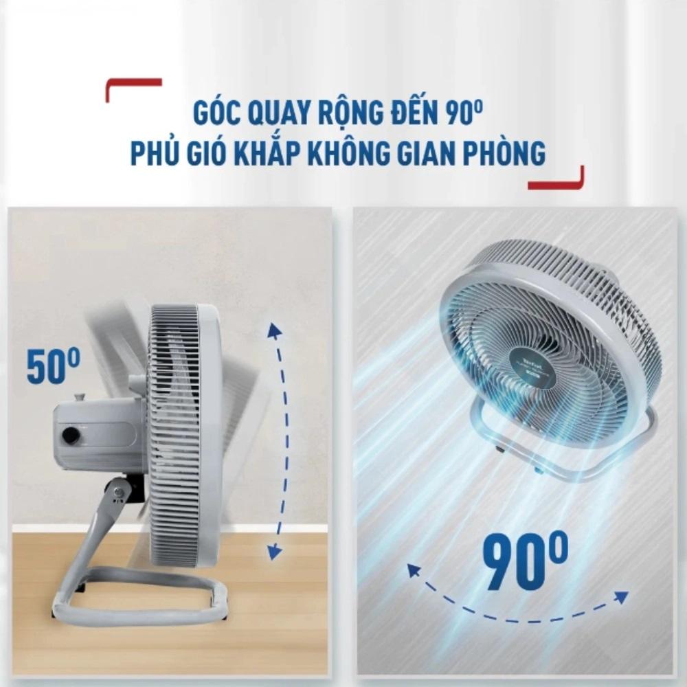 Quạt sàn TEFAL TB Silence Plus VH686790 - Xám Cánh Trắng