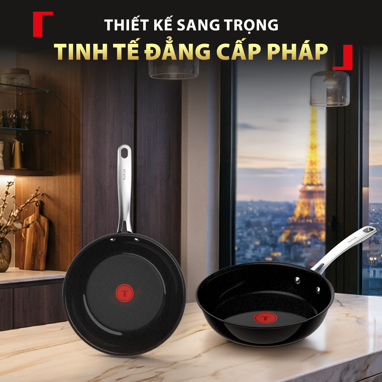 Chảo chiên ceramic cao cấp Tefal EXCELLENCE+ CERAMIC, Fusion Core