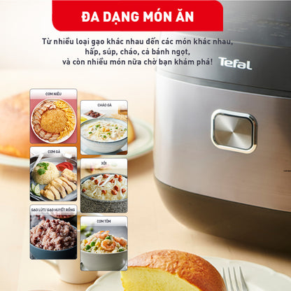 Nồi cơm điện tử Tefal Delirice Plus RK776B68 - 1.8L - Xám