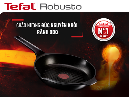 Chảo đúc cao cấp nướng, chiên Tefal Robusto có miệng rót 26cm