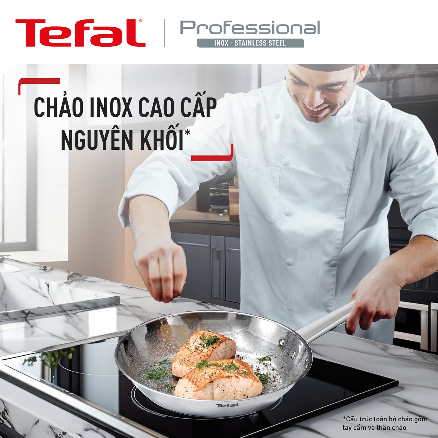 Chảo Inox cao cấp Professional Tefal 20/24/26/28cm B9210595
