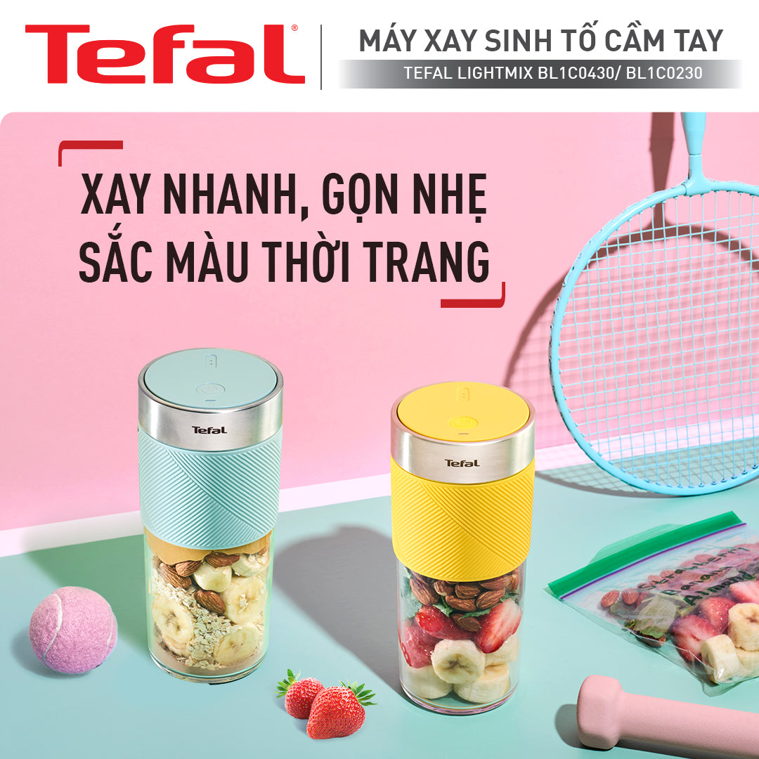 Máy xay sinh tố cá nhân Tefal LightMix BL1C0230/BL1C0430/BL1C07F0 - Vàng/ Xanh/ Hồng