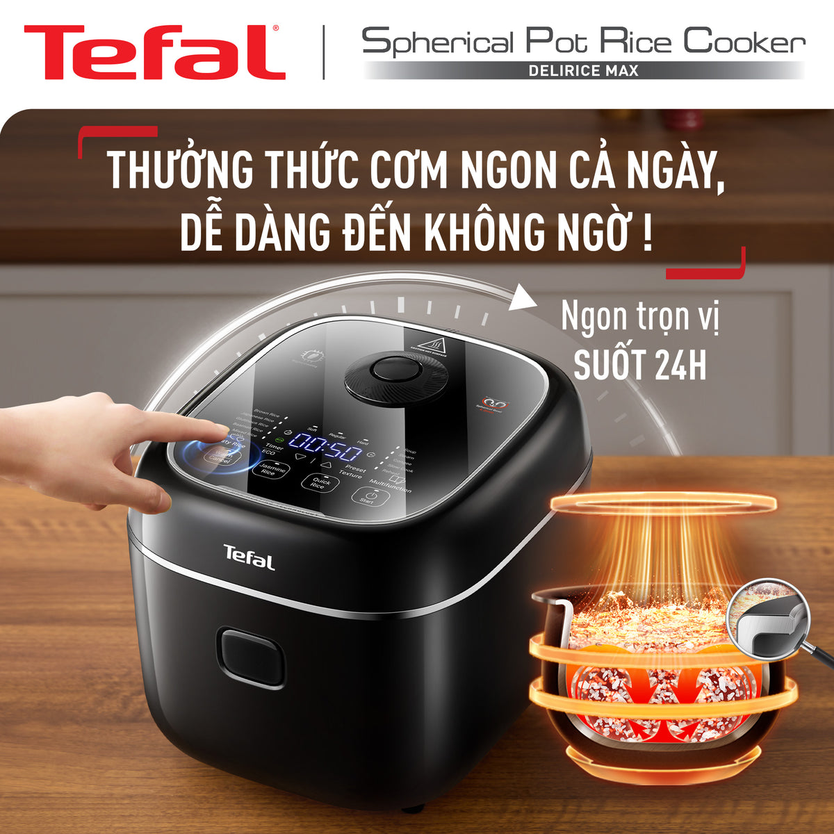 Nồi cơm điện tử Tefal Delirice Max RK7778Y0  - 1.8L