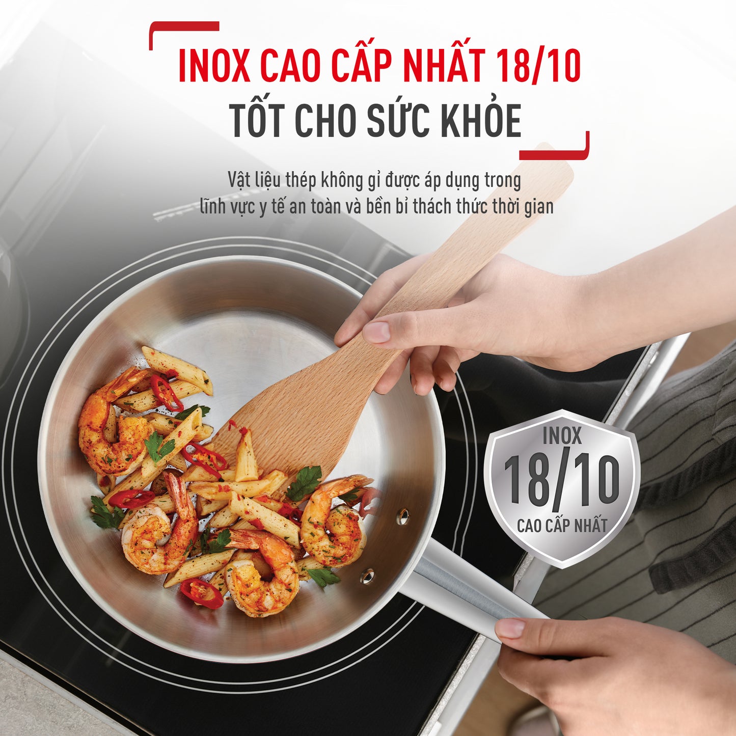 Chảo Inox cao cấp Professional Tefal 20/24/26/28cm B9210595