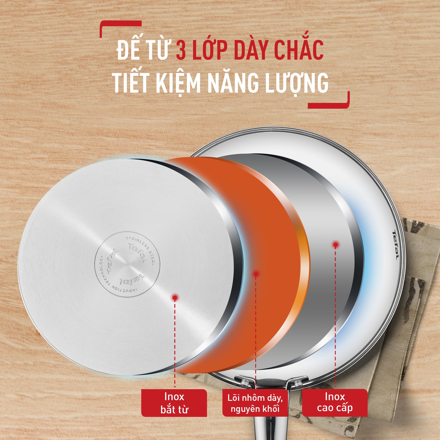 Bộ nồi chảo Inox cao cấp Cook Eat B922S784 (16, 20, 24, 28cm)