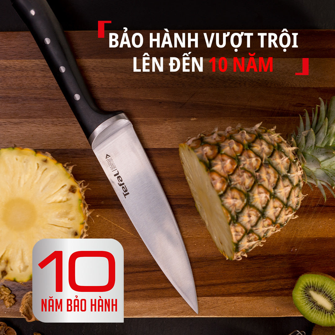 Bộ dao kéo thép Đức 7 món và kệ dao gỗ Tefal Ice Force K232S714, 9cm/11cm/18cm/20cm/20cm/20cm