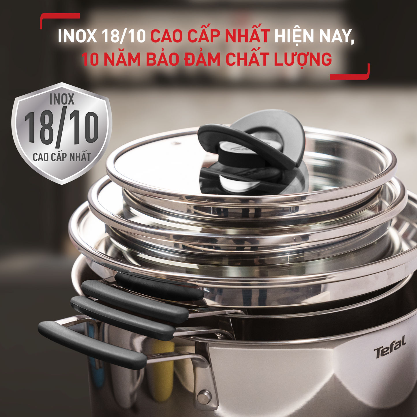 Nồi Inox Tefal Optispace cao cấp 28cm