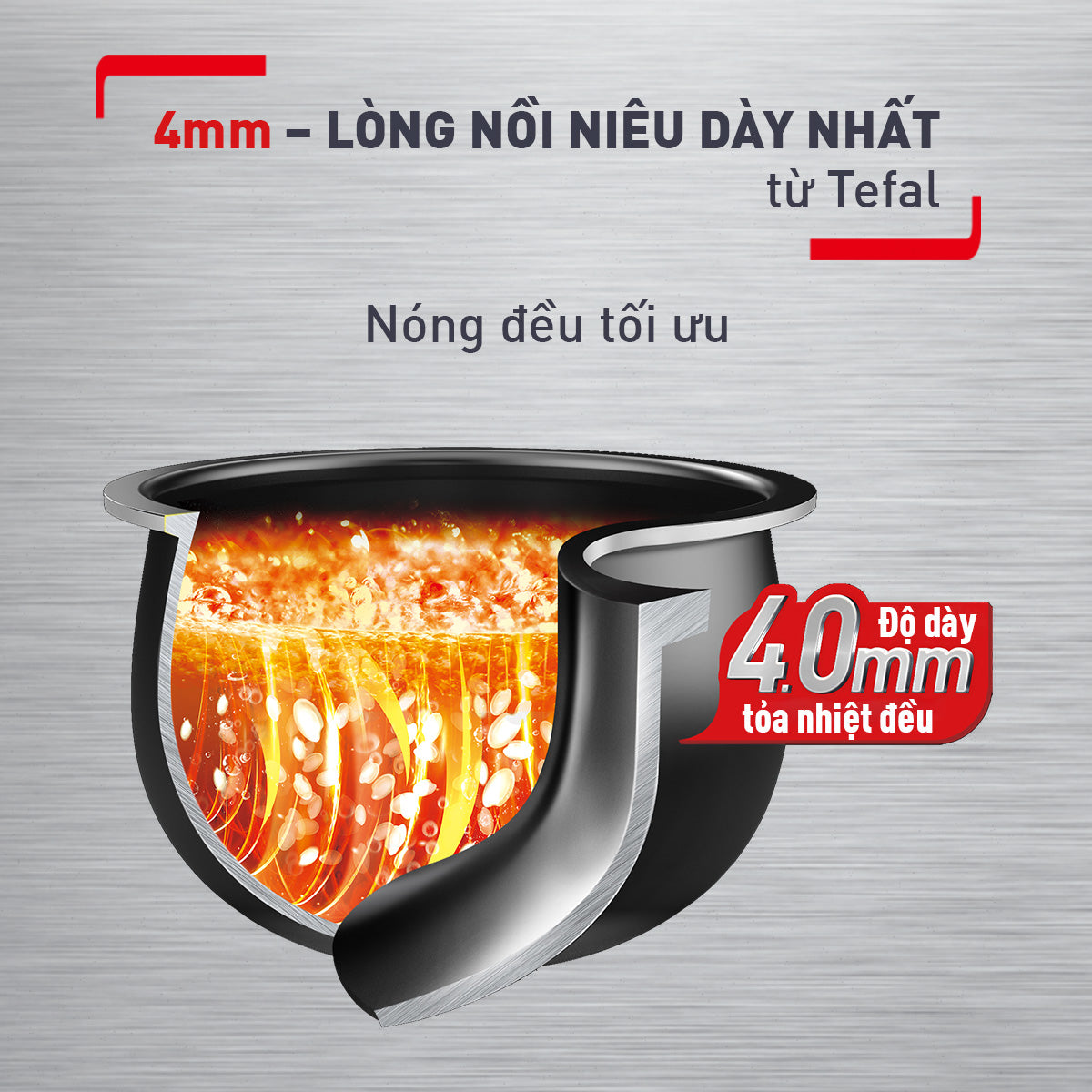 Nồi cơm điện tử Tefal Delirice Plus RK776B68 - 1.8L - Xám