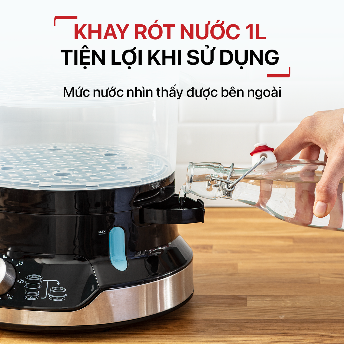 Nồi hấp thực phẩm Tefal UltraCompact VC204810 - 9L