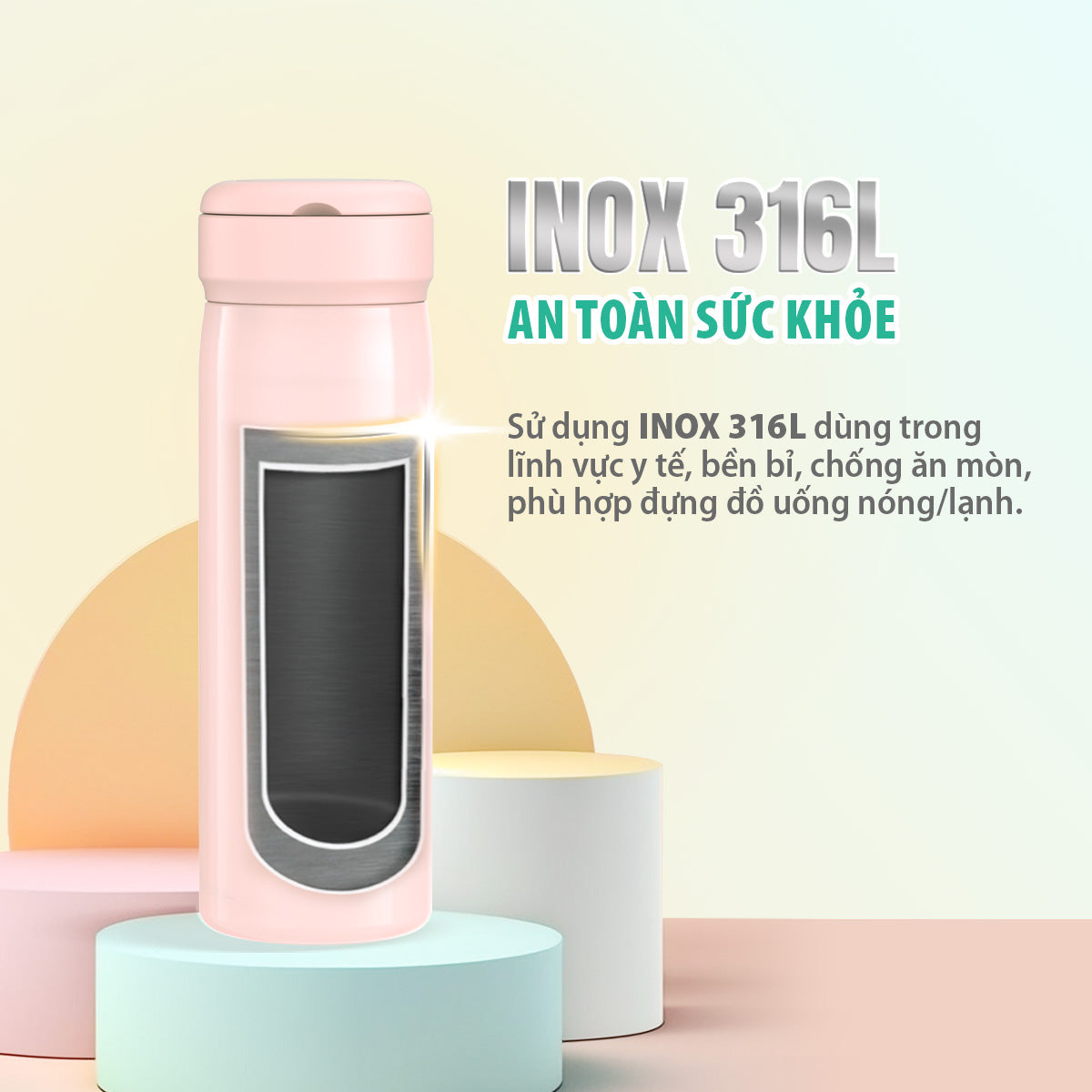 Bình giữ nhiệt Tefal Mobility Hydration 450ml, N3720210/N3720110/N3720410