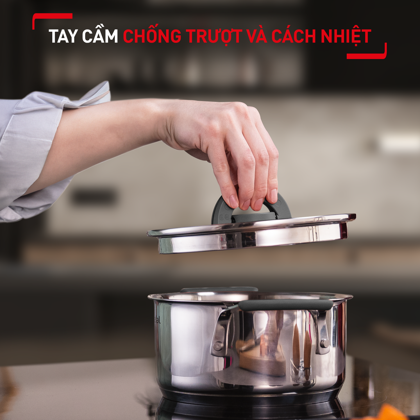 Nồi Inox Tefal Optispace cao cấp 28cm