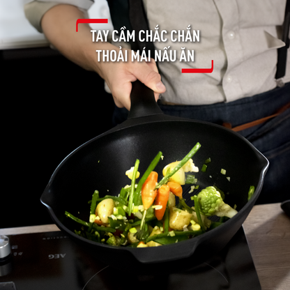 Chảo đúc cao cấp nướng, chiên Tefal Robusto có miệng rót 26cm